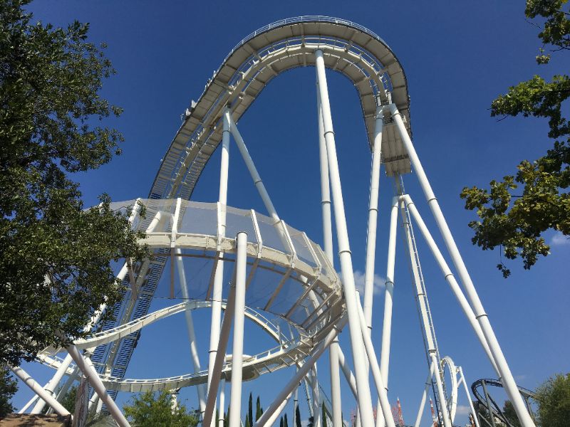 Oblivion roller coaster viewed from below